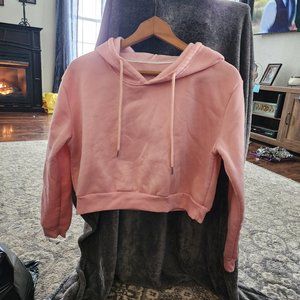 Pink Cropped Hoodie